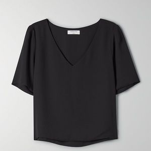 Babaton randy blouse aritzia med black crop length
